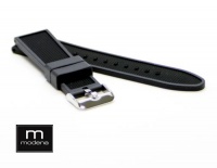 22mm Black Reversible MODENA Italian Rubber Watch Band