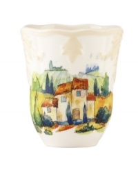 Lenox combines the vintage style of Butler's Pantry dinnerware with a quaint Italian landscape in the utterly charming Tuscan Village accent mug. An elegant classic for casual dining with a raised leaf design and fluted edge in creamy shades of ivory. Lenox combines the vintage style of Butler's Pantry dinnerware with a quaint Italian landscape in the utterly charming Tuscan Village accent mug. An elegant classic for casual dining with a raised leaf design and fluted edge in creamy shades of ivory.