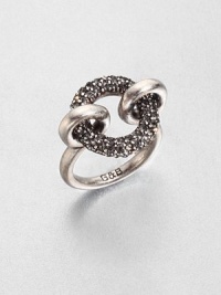 A sparkling design with modern appeal. Glass stonesSilver oxide-finished brassImported A sparkling design with modern appeal. Glass stonesSilver oxide-finished brassImported