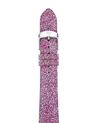Dress your watch to dazzle with this leather strap from Michele. Designed to add a dash of sparkle to your favorite timepiece, it flaunts high-wattage sparkle and a chic, silvery buckle. Dress your watch to dazzle with this leather strap from Michele. Designed to add a dash of sparkle to your favorite timepiece, it flaunts high-wattage sparkle and a chic, silvery buckle.