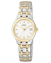 A simply perfect golden timepiece from Citizen, with built-in Eco-Drive solar power. A simply perfect golden timepiece from Citizen, with built-in Eco-Drive solar power.