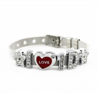1d Special Version Crystal Slider Letter Metal Bracelet - I Love 1d 1d Special Version Crystal Slider Letter Metal Bracelet - I Love 1d