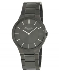 The gritty gunmetal tones on this Kenneth Cole New York watch add edge to your look. The gritty gunmetal tones on this Kenneth Cole New York watch add edge to your look.