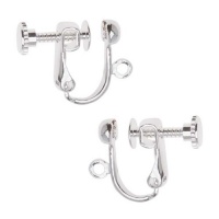 Silver Plated Screw Back Non-Pierced Earring Findings (2 Pairs) Silver Plated Screw Back Non-Pierced Earring Findings (2 Pairs)