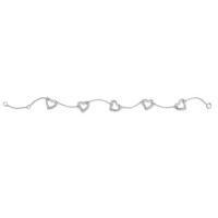 PalmBeach Jewelry Sterling Silver Multi-Heart Ankle Bracelet PalmBeach Jewelry Sterling Silver Multi-Heart Ankle Bracelet