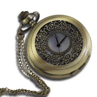 Vintage Style Antique Pocket Watch with 31 Chain in Antique Bronze Gold Finish (Free Replacement Lithium Battery Included) Vintage Style Antique Pocket Watch with 31 Chain in Antique Bronze Gold Finish (Free Replacement Lithium Battery Included)