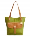 A pebble-textured leather combines with heavy stitching and a store-anything tote silhouette on this Giani Bernini design. A perfectly placed front pocket adds extra convenience.