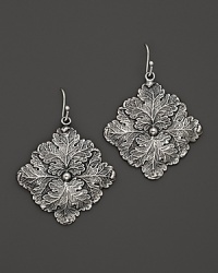 Intricately wrought sterling silver leaves form elegant earrings. By Buccellati. Intricately wrought sterling silver leaves form elegant earrings. By Buccellati.