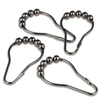 Aquatico Disc Set of 12 Shower Curtain Hooks, Pearlish black Aquatico Disc Set of 12 Shower Curtain Hooks, Pearlish black