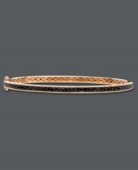 Slim, sparkly and perfect for stacking. Le Vian's stunning bangle bracelet features a seamless row of round-cut black diamonds (3/4 ct. t.w.) in a rich 14k rose gold setting. Bracelet features a hinge clasp. Approximate length: 7-1/2 inches. Slim, sparkly and perfect for stacking. Le Vian's stunning bangle bracelet features a seamless row of round-cut black diamonds (3/4 ct. t.w.) in a rich 14k rose gold setting. Bracelet features a hinge clasp. Approximate length: 7-1/2 inches.