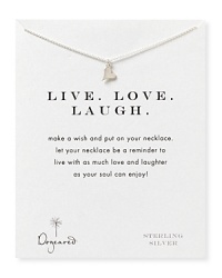 Remember to live, laugh and love with Dogeared's delicate silver heart-trimmed necklace. Wear this meaningful token to keep the best medicine close. Remember to live, laugh and love with Dogeared's delicate silver heart-trimmed necklace. Wear this meaningful token to keep the best medicine close.