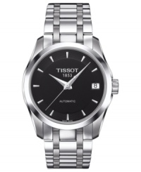 Built with Swiss precision, this automatic watch from Tissot's Couturier collection never misses a beat. Built with Swiss precision, this automatic watch from Tissot's Couturier collection never misses a beat.