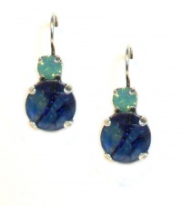 Mariana Spirit of Design Antique Silver Plated Round Drop Earrings in Lapis/White Opal Mariana Spirit of Design Antique Silver Plated Round Drop Earrings in Lapis/White Opal