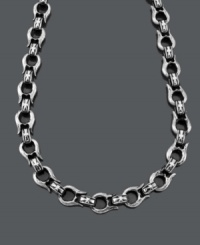 Take your look to new heights with this soaring style. Men's necklace features an angel wing link crafted in stainless steel. Approximate length: 24 inches. Take your look to new heights with this soaring style. Men's necklace features an angel wing link crafted in stainless steel. Approximate length: 24 inches.