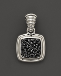 Black sapphire pavé glitters from a gleaming sterling silver pendant By John Hardy, from the Bedeg collection. Black sapphire pavé glitters from a gleaming sterling silver pendant By John Hardy, from the Bedeg collection.