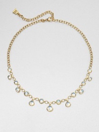 Luminous royal blue moonstone and sparkling diamonds set in radiant 18k gold on a link chain. Royal blue moonstoneDiamonds, .37 tcw18k goldLength, about 16-18 adjustableLobster clasp closureMade in Italy Luminous royal blue moonstone and sparkling diamonds set in radiant 18k gold on a link chain. Royal blue moonstoneDiamonds, .37 tcw18k goldLength, about 16-18 adjustableLobster clasp closureMade in Italy