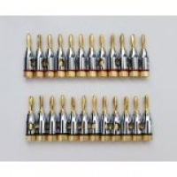 24k Gold Connector Banana Plugs, Open Screw Type 24 Pack (12 Red, 12 Black) 24k Gold Connector Banana Plugs, Open Screw Type 24 Pack (12 Red, 12 Black)