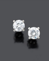 Set off your smile with unparalleled sparkle. These earrings feature ideal-cut diamonds (1/2 ct. t.w.) set in platinum. Set off your smile with unparalleled sparkle. These earrings feature ideal-cut diamonds (1/2 ct. t.w.) set in platinum.