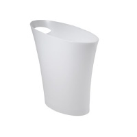 Umbra Skinny Polypropylene Waste Can, Metallic White Umbra Skinny Polypropylene Waste Can, Metallic White
