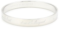 Kate Spade New York Bride Silver-Tone Engraved Idiom Bangle Bracelet Kate Spade New York Bride Silver-Tone Engraved Idiom Bangle Bracelet