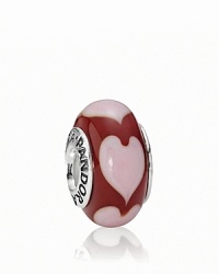 Artful and elegant heart motifs light up your bracelet in bright murano glass. Logo-engraved sterling silver trim displays the PANDORA signature. Artful and elegant heart motifs light up your bracelet in bright murano glass. Logo-engraved sterling silver trim displays the PANDORA signature.