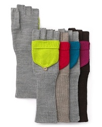 A vibrant color (literally) pops on these Aqua gloves, featuring a finger-revealing flap and thumb slit to text. A vibrant color (literally) pops on these Aqua gloves, featuring a finger-revealing flap and thumb slit to text.