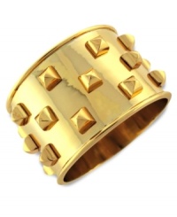 It's the studs stand out on this cuff bracelet from Vince Camuto. Crafted from gold-tone mixed metal, the glistening bracelet lights up the night. Approximate diameter: 3-1/2 inches. It's the studs stand out on this cuff bracelet from Vince Camuto. Crafted from gold-tone mixed metal, the glistening bracelet lights up the night. Approximate diameter: 3-1/2 inches.