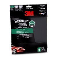 3M 03019 Wetordry 9 x 11 P220 Grit Sandpaper, (Pack of 4) 3M 03019 Wetordry 9 x 11 P220 Grit Sandpaper, (Pack of 4)