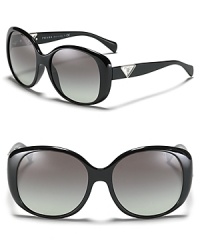 Prada Timeless Heritage Crystal Triangle Round Oversized Sunglasses Prada Timeless Heritage Crystal Triangle Round Oversized Sunglasses