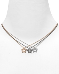 Shine on with this stone-embellished mini star pendant necklace from Crislu. Shine on with this stone-embellished mini star pendant necklace from Crislu.