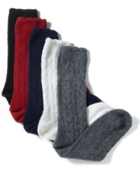 Classic chevron and soft cashmere make up these must-have socks from Charter Club, featuring a subtle scallop trim at the top. Classic chevron and soft cashmere make up these must-have socks from Charter Club, featuring a subtle scallop trim at the top.