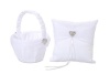 Darice VL414PB, Pillow Basket Rhinestone Heart Sheer Set, White