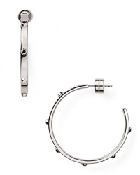 Strong but simple. This pair of silver plated hoop earrings from Michael Kors are the perfect earrings for everyday - wear them as as shapely showpiece. Strong but simple. This pair of silver plated hoop earrings from Michael Kors are the perfect earrings for everyday - wear them as as shapely showpiece.