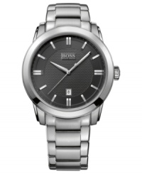 With an enduring silhouette, this Hugo Boss dress watch will always be in style. With an enduring silhouette, this Hugo Boss dress watch will always be in style.