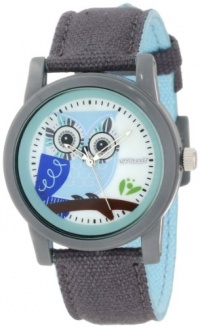 Sprout Women's ST/5512MPGY Grey Organic Cotton Strap Blue Owl Dial Watch Sprout Women's ST/5512MPGY Grey Organic Cotton Strap Blue Owl Dial Watch