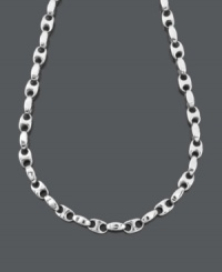 Curb your look in sophisticated style. Men's necklace features a solid stainless steel chain featuring a crafty round link. Approximate length: 24 inches.