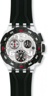 Swatch Men's SUIK400 Quartz Silver Dial Chronogram Black Bands Watch Swatch Men's SUIK400 Quartz Silver Dial Chronogram Black Bands Watch