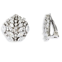 Silver-Tone Marquise Swarovski Crystal Clip Earrings Silver-Tone Marquise Swarovski Crystal Clip Earrings
