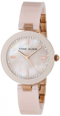 Anne Klein Women's AK/1314RGLP Ceramic Swarovski Crystal Accented Pink Bangle Watch Anne Klein Women's AK/1314RGLP Ceramic Swarovski Crystal Accented Pink Bangle Watch