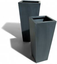 Strathwood Basics Square Zinc-Finished Planters Set of 2 Strathwood Basics Square Zinc-Finished Planters Set of 2
