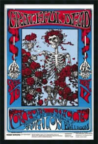 Family Dog - Grateful Dead - Skeleton and Roses Framed with Gel Coated Finish by unknown Framed Family Dog - Grateful Dead - Skeleton and Roses Framed with Gel Coated Finish by unknown Framed