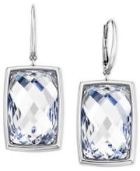 Blissfully elegant. The Nirvana earrings from Swarovski are crafted from rhodium-plated mixed metal with bezel-set crystal diamond touch light for a tranquil touch. Approximate drop: 1-7/10 inches. Blissfully elegant. The Nirvana earrings from Swarovski are crafted from rhodium-plated mixed metal with bezel-set crystal diamond touch light for a tranquil touch. Approximate drop: 1-7/10 inches.