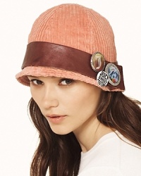Juicy Couture corduroy cloche. Cotton cloche with leather trim and metal buttons. Juicy Couture corduroy cloche. Cotton cloche with leather trim and metal buttons.