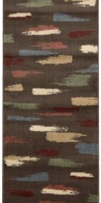 Nourison Interpretations Chocolate Geometric 2.3-Feet by 8-Feet Polyacrylic Runner Rug Nourison Interpretations Chocolate Geometric 2.3-Feet by 8-Feet Polyacrylic Runner Rug