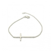 apop nyc 925 Sterling Silver Sideways Cross Bracelet 7 inch apop nyc 925 Sterling Silver Sideways Cross Bracelet 7 inch