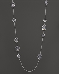 Clear quartz stations dot a sterling silver chain on this brilliant Ippolita necklace. Clear quartz stations dot a sterling silver chain on this brilliant Ippolita necklace.