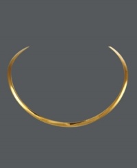 Channel the style of an Egyptian goddess. This luxurious necklace comes crafted in rich 14k gold and features an intricate omega design. Approximate length: 18 inches. Channel the style of an Egyptian goddess. This luxurious necklace comes crafted in rich 14k gold and features an intricate omega design. Approximate length: 18 inches.