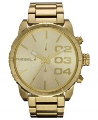A classic timepiece design styled by Diesel with their signature big-and-bold details. A classic timepiece design styled by Diesel with their signature big-and-bold details.