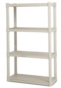 Sterilite 4-Shelf Shelving Unit, Platinum Sterilite 4-Shelf Shelving Unit, Platinum