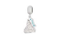 Hershey`s Kiss White CZ Small 3D Dangle Bead/ Charm in 925 Sterling Silver Hershey`s Kiss White CZ Small 3D Dangle Bead/ Charm in 925 Sterling Silver